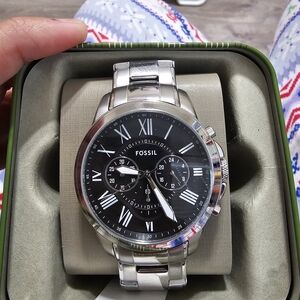 Fossil Silver and Black Men's Watch